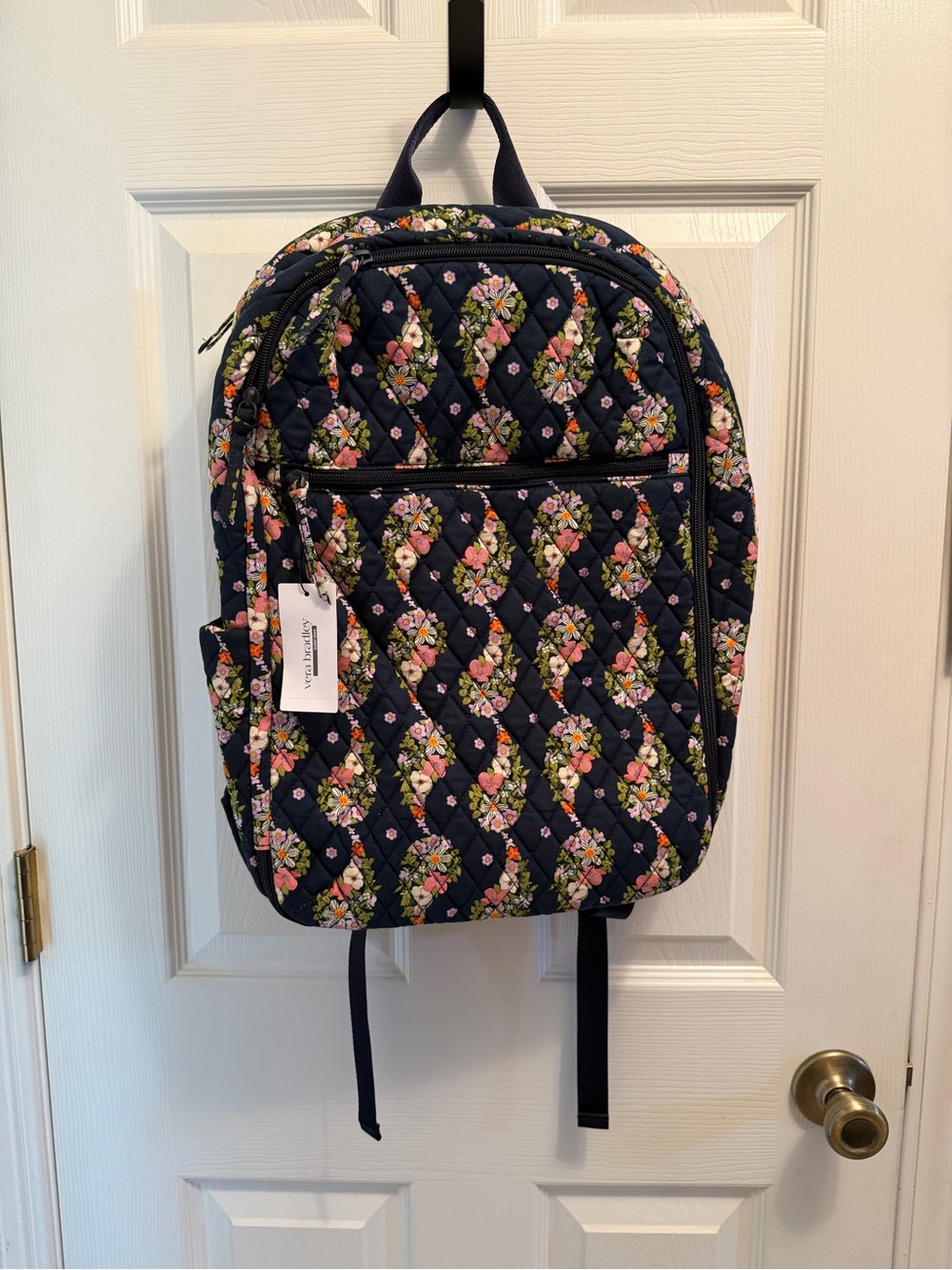 Vera Bradley Navy Floral Quilted Backpack